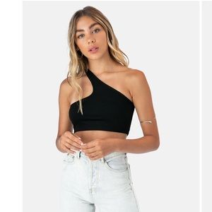Adika One Strap Black Crop Top